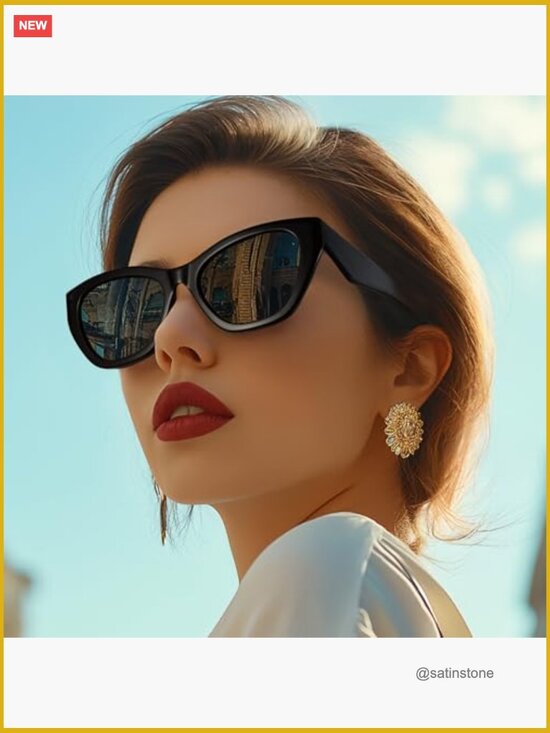Cat Eye Polarized Sunglasses Women Trendy Retro Square Shades UV400 main image 5